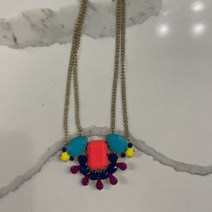 Jewel girly fashion neon statement necklace